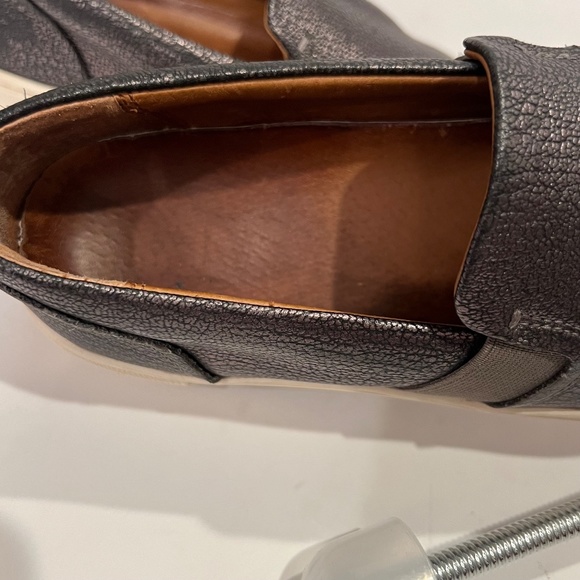 Frye Ivy Dark Pewter Textured Leather Slip-On Sneakers Size 8M - Picture 12 of 13